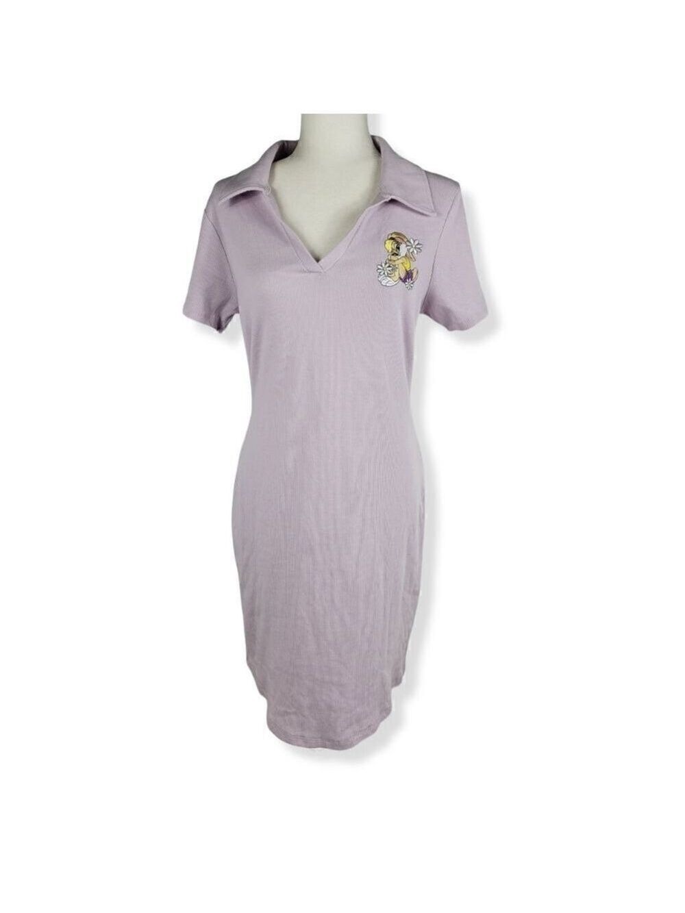 Looney Tunes Lilac Ribbed Collared Dress XL